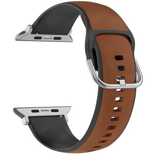 Pasek BELINE Silico Leather do Apple Watch 4/5/6/7/8/9/SE/SE 2/Ultra/Ultra 2 (42/44/45/49mm) Brązowo-czarny