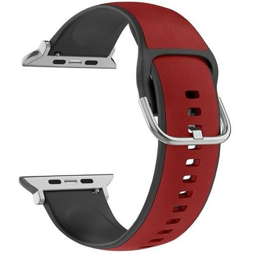 Pasek BELINE Silico Leather do Apple Watch 4/5/6/7/8/9/SE/SE 2/Ultra/Ultra 2 (42/44/45/49mm) Czerwono-czarny