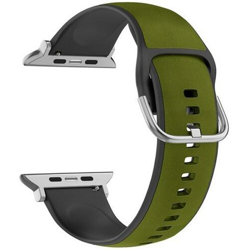 Pasek BELINE Silico Leather do Apple Watch 4/5/6/7/8/9/SE/SE 2/Ultra/Ultra 2 (42/44/45/49mm) Zielono-czarny