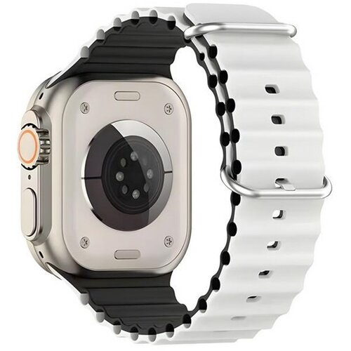 Pasek BELINE Silicone Waves do Apple Watch (38/40/41mm) Biało-czarny
