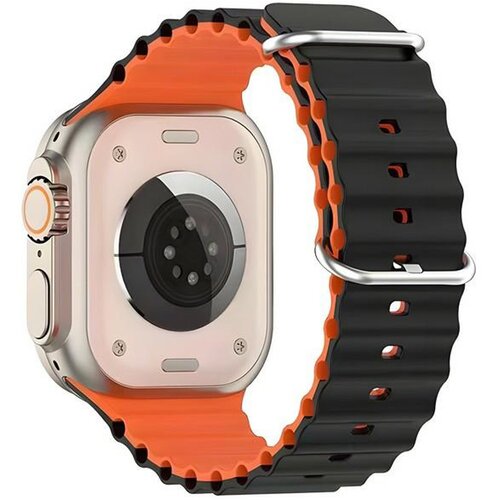 Pasek BELINE Silicone Waves do Apple Watch 4/5/6/7/8/9/SE/SE 2 (38/40/41mm) Czarno-pomarańczowy