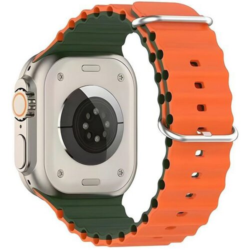 Pasek BELINE Silicone Waves do Apple Watch 4/5/6/7/8/9/SE/SE 2 (38/40/41mm) Zielono-pomarańczowy