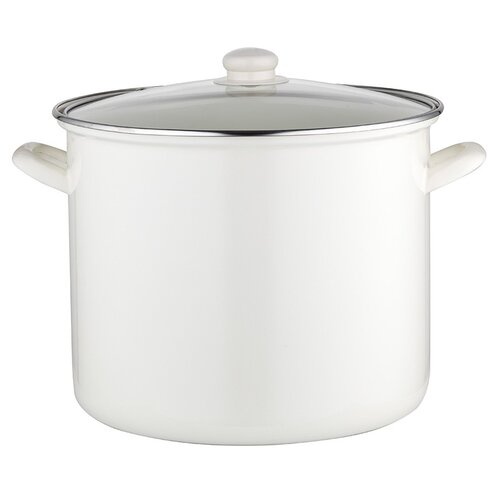 Garnek FLORINA Wysoki Gładki 28 cm Kremowy