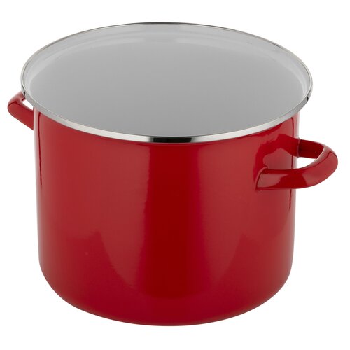 Garnek FLORINA Prosty Gładki 18 cm Czerwony