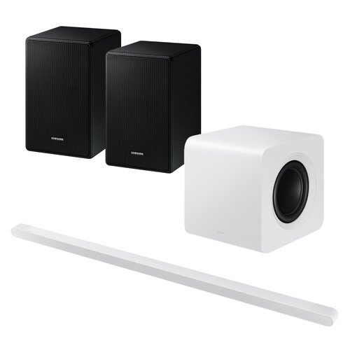 Soundbar SAMSUNG HW-S801D EN Biały + Kolumny głośnikowe SAMSUNG SWA-9500S Czarny (2 szt.)