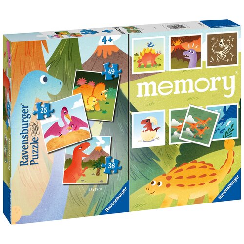 Puzzle RAVENSBURGER Dinozaury 20986 (110 elementów) + memory