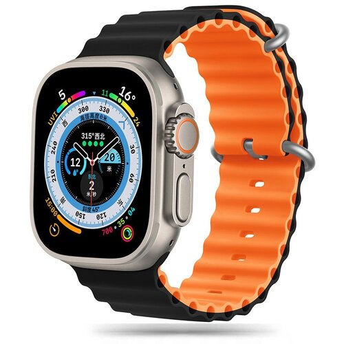 Pasek TECH-PROTECT IconBand Pro do Apple Watch 6/7/8/9/10/SE/Ultra 1/2 (44/45/46/49mm) Czarno-pomarańczowy