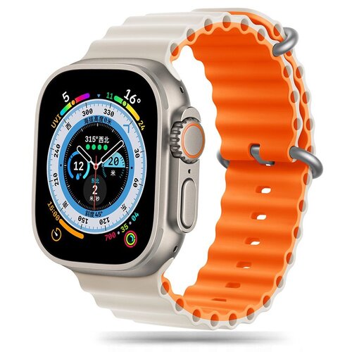 Pasek TECH-PROTECT IconBand Pro do Apple Watch 6/7/8/9/10/SE/Ultra 1/2 (44/45/46/49mm) Beżowo-pomarańczowy