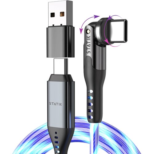 Kabel USB-C - USB-C STATIK PowerPivot GloBright Pro 2m Niebieski