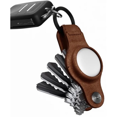 Organizer do kluczy KEYSMART Air Leather na AirTag Brązowy