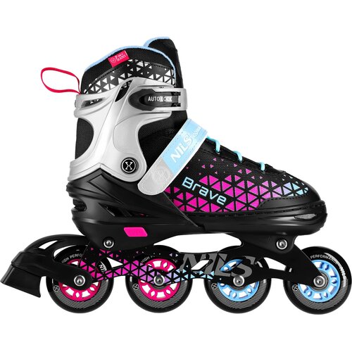 Łyżworolki NILS EXTREME Brave NH18190A 4w1 (rozmiar 39-43) Czarno-różowy