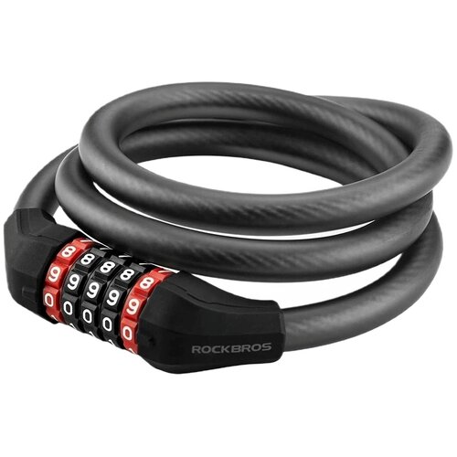 Zapięcie rowerowe ROCKBROS RKS507-1BK Linka Czarny