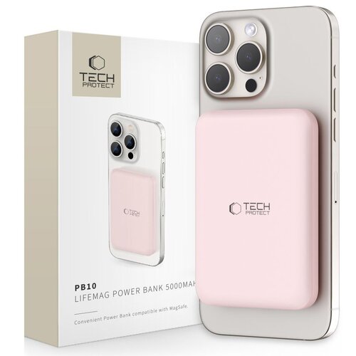 Powerbank TECH-PROTECT PB10 LifeMag MagSafe 5000 mAh 15W Różowy