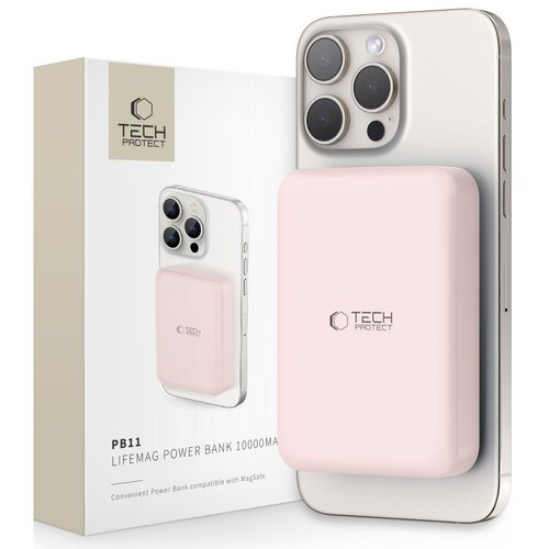 Powerbank TECH-PROTECT PB11 LifeMag MagSafe 10000 mAh 15W Różowy