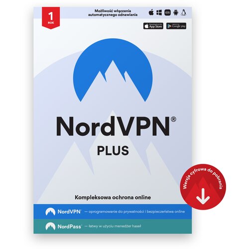 Oprogramowanie NordVPN Plus 10 URZĄDZEŃ 1 ROK Kod aktywacyjny