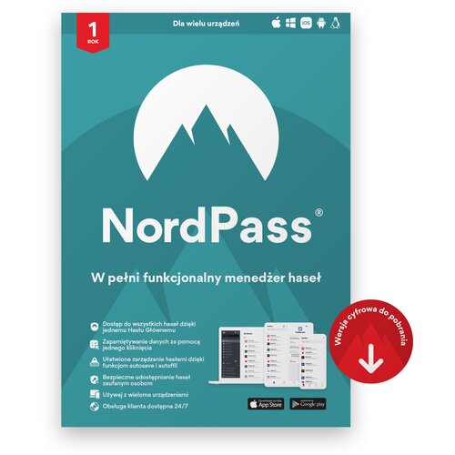 Oprogramowanie NordPass Premium 1 ROK Kod aktywacyjny