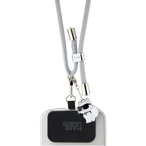 Pasek KARL LAGERFELD CBDY Cord Szary