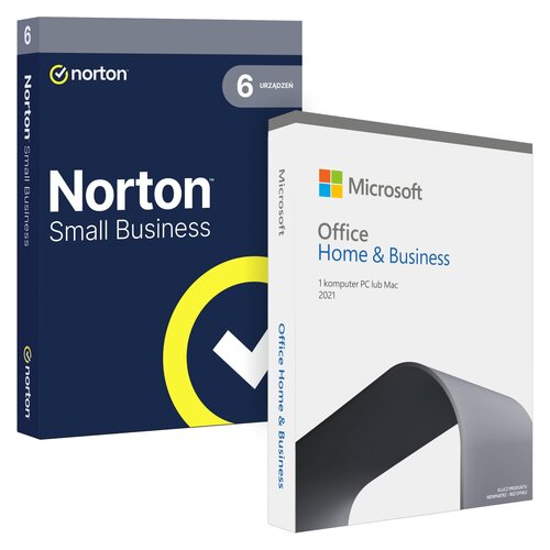 Program MICROSOFT Office Home & Business 2021 PL + Antywirus NORTON Small Business 2.0 250GB 6 URZĄDZEŃ 1 ROK Kod aktywacyjny