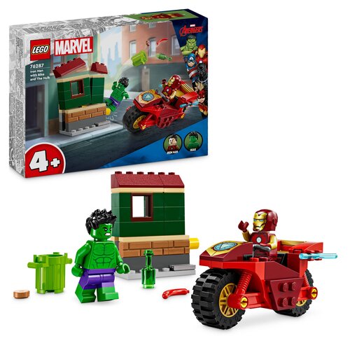 LEGO 76287 Super Heroes Marvel Iron Man z motocyklem i Hulk