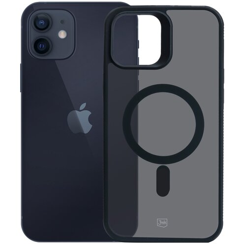 Etui 3MK Smoke MagCase do Apple iPhone 12/12 Pro Czarny transparentny