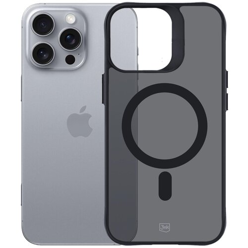 Etui 3MK Smoke MagCase do Apple iPhone 16 Pro Max Czarny transparentny