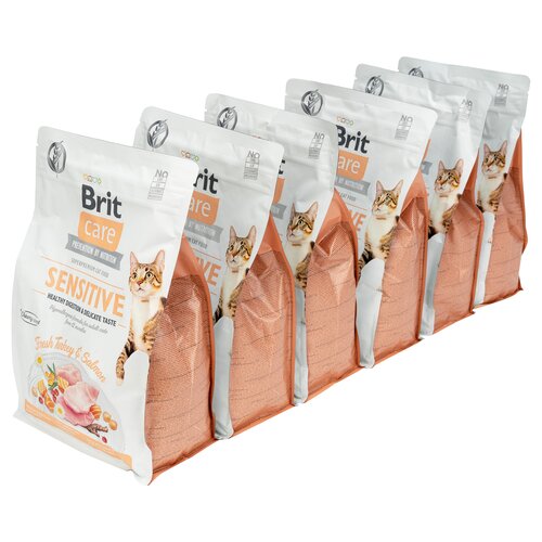 Karma dla kota BRIT CARE Grain Free Sensitive Indyk i Łosoś 6 x 2 kg
