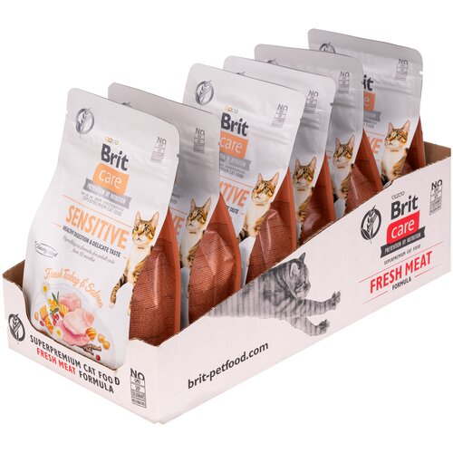 Karma dla kota BRIT CARE Sensitive Healthy Digestion & Delicate Taste Indyk i łosoś 6 x 400 g