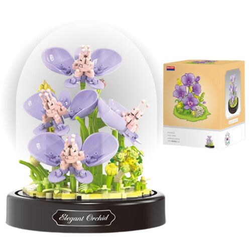 Klocki plastikowe QBI Elegancka orchidea w kloszu 1081375