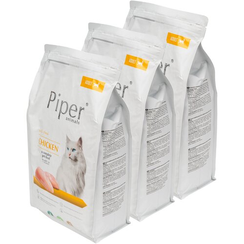 Karma dla kota PIPER Animals z kurczakiem 3 x 3 kg