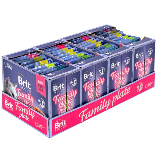 Karma dla kota BRIT Pouch Jelly Fillet Family Plate Mix smaków (48x 85 g)