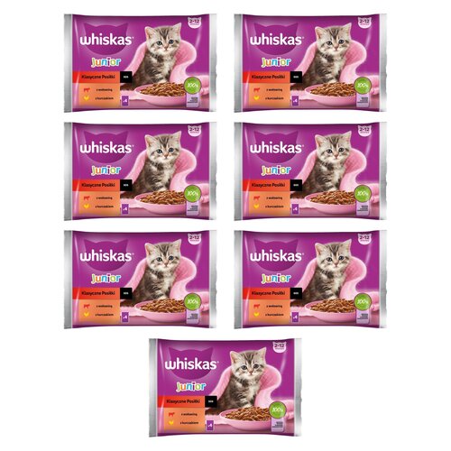 Karma dla kota WHISKAS Junior Klasyczne posiłki Wołowina z kurczakiem (28 x 85 g)