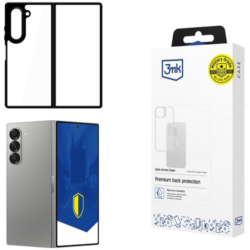 Etui 3MK Satin Armor Case+ do Samsung Galaxy Z Fold 6 Przezroczysto-czarny