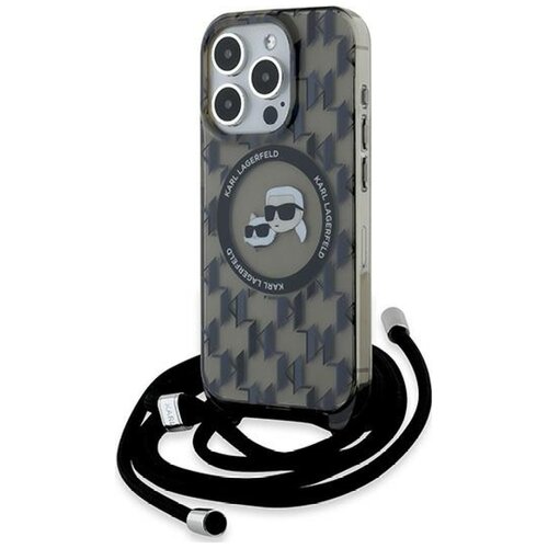 Etui KARL LAGERFELD IML Crossbody Monogram Karl & Choupette Head MagSafe do Apple iPhone 15 Pro Czarny