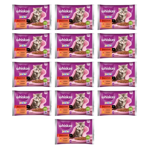 Karma dla kota WHISKAS Junior Klasyczne posiłki Wołowina z kurczakiem (52 x 85 g)