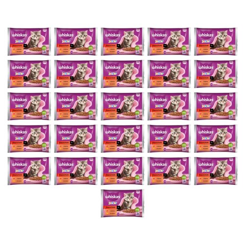 Karma dla kota WHISKAS Junior Klasyczne posiłki Wołowina z kurczakiem (104 x 85 g)