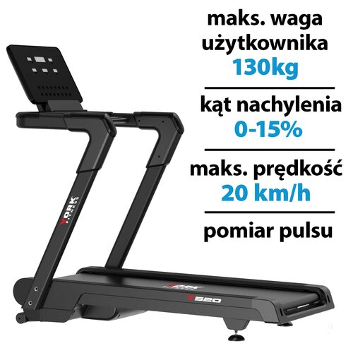 Bieżnia elektryczna YORK FITNESS T520 1839W 20 km/h