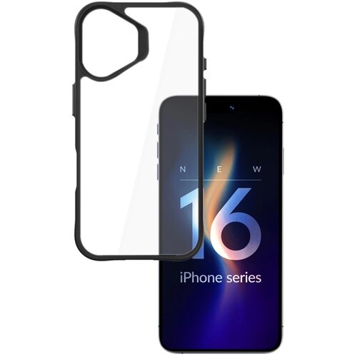 Etui 3MK Satin Armor Case+ do Apple iPhone 16 Plus Przezroczysto-czarny