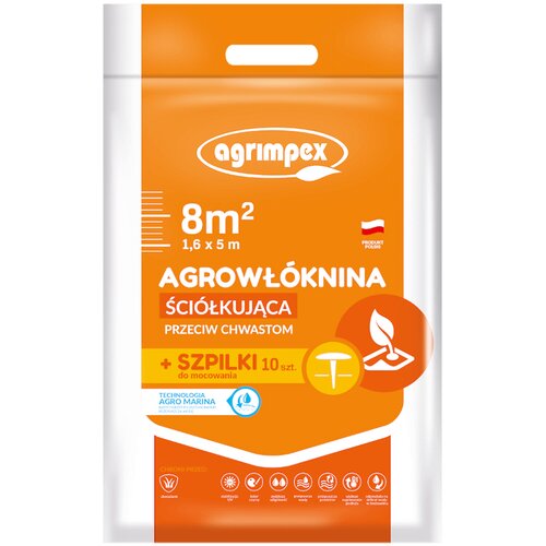 Agrowłóknina ściółkująca AGRIMPEX M3067 Agro Marina 1.6 x 5 m + 10 szpilek