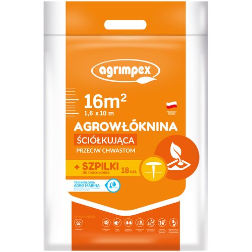 Agrowłóknina ściółkująca AGRIMPEX Agro-Marina M3068 1.6 x 10 m + 18 szpilek