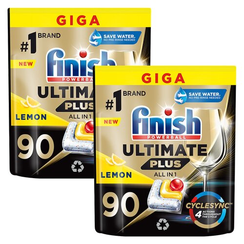 Kapsułki do zmywarki FINISH Powerball Ultimate Plus All in 1 Lemon - 2 x  90 szt.