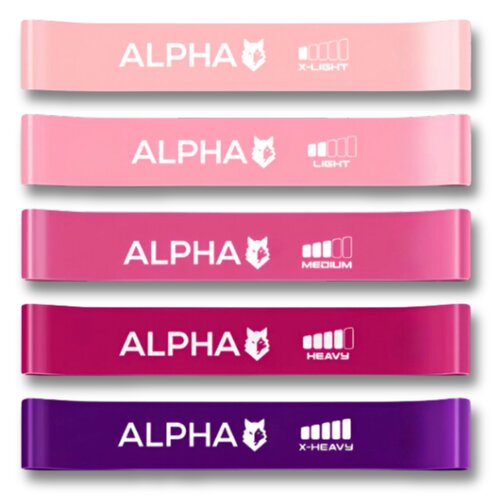 Zestaw gum do ćwiczeń ALPHA Mini Band Różowy MB-02