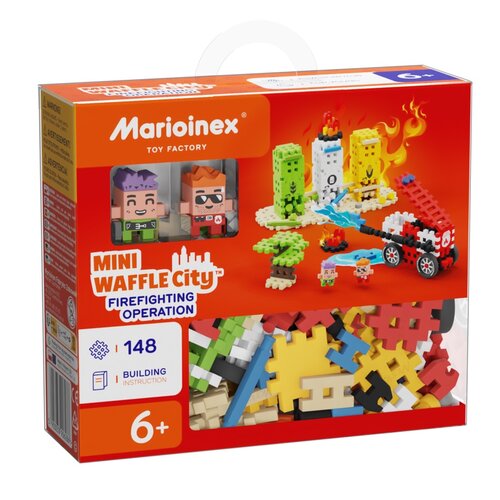 Klocki elastyczne MARIOINEX Mini Waffle City Akcja Strażacka 906286