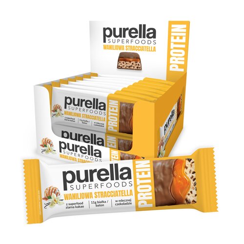 Baton proteinowy PURELLA Superfoods Waniliowa straciatella (15 x 45 g)
