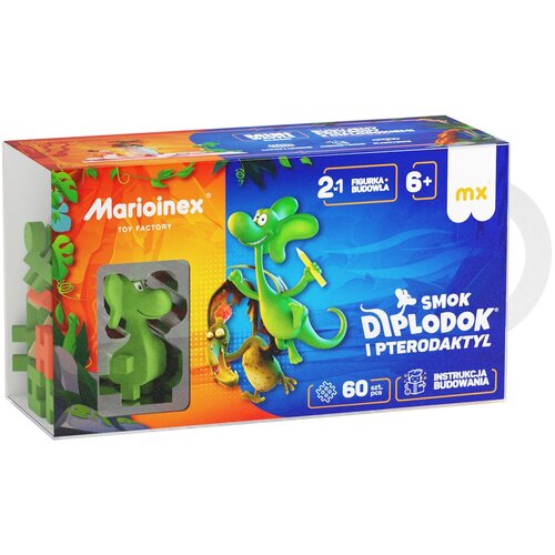 Klocki elastyczne MARIOINEX Mini Waffle Smok Diplodok i Pterodaktyl 906163