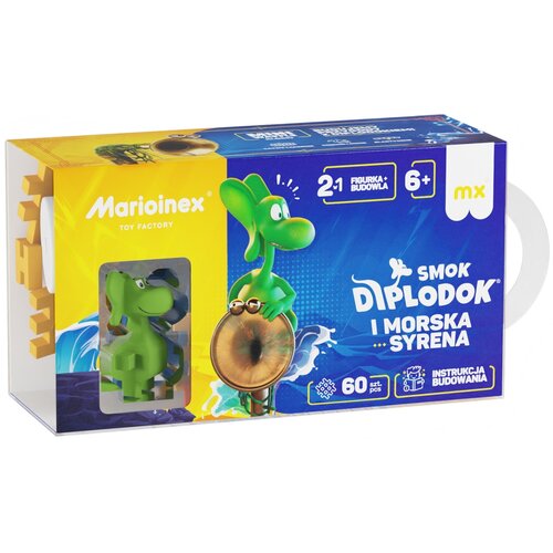 Klocki elastyczne MARIOINEX Mini Waffle Smok Diplodok i Morska Syrena 906200