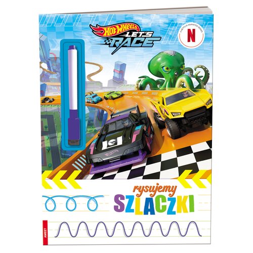Książka z zadaniami Hot Wheels Rysujemy szlaczki (miękka okładka)