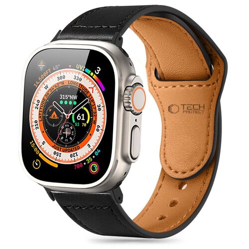 Pasek TECH-PROTECT NaturalFit do Apple Watch 6/7/8/9/10/SE/Ultra 1/2 (44/45/46/49mm) Czarny