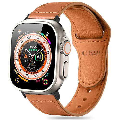Pasek TECH-PROTECT NaturalFit do Apple Watch 6/7/8/9/10/SE/Ultra 1/2 (44/45/46/49mm) Brązowy