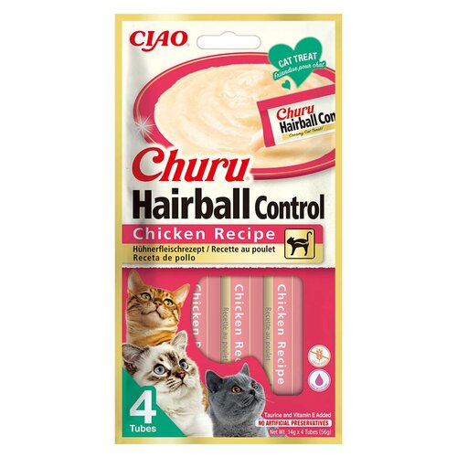 Przysmak dla kota INABA Churu Hairball Kurczak (4 x 14 g)
