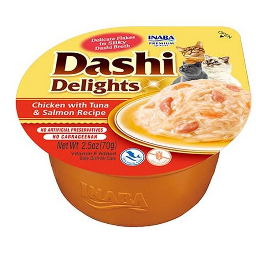 Karma dla kota INABA Dashi Delights Kurczak, tuńczyk i łosoś 70 g